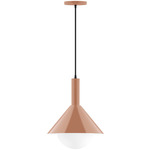 Stack Chase Pendant with Glass Globe - Terracotta / Opal
