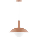 Stack Glow Pendant with Glass Globe - Terracotta / Opal