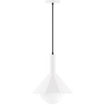 Stack Chase Pendant with Glass Globe - White / Opal