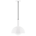 Stack Ray Pendant with Glass Globe - White / Opal