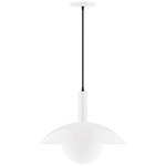 Stack Glow Pendant with Glass Globe - White / Opal