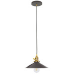 Uno Shallow Cone Pendant - Brushed Brass / Architectural Bronze