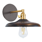 Uno Straight Arm Wood Wall Light - Architectural Bronze / Brushed Brass