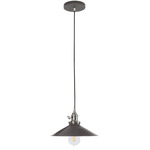 Uno Shallow Cone Pendant - Brushed Nickel / Architectural Bronze