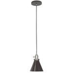 Uno Narrow Cone Pendant - Brushed Nickel / Architectural Bronze