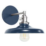 Uno Straight Arm Cap Wall Light - Brushed Nickel / Navy