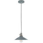 Uno Shallow Cone Pendant - Brushed Nickel / Slate Gray