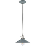 Uno Wide Cone Pendant - Brushed Nickel / Slate Gray