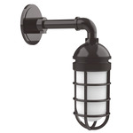 Vaportite Straight Arm Outdoor Wall Sconce - Architectural Bronze / Frosted
