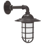 Vaportite Straight Arm Cap Outdoor Wall Sconce - Architectural Bronze / Frosted