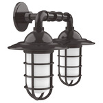Vaportite Duo Cap Outdoor Wall Light - Architectural Bronze / Frosted
