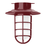 Vaportite Cap Outdoor Ceiling Light Fixture - Barn Red / Frosted