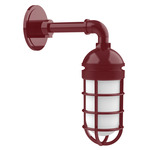 Vaportite Straight Arm Outdoor Wall Sconce - Barn Red / Frosted