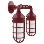 Vaportite Duo Outdoor Wall Light - Barn Red / Frosted