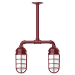 Vaportite Linear Outdoor Pendant - Barn Red / Frosted