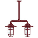 Vaportite Linear Cap Outdoor Pendant - Barn Red / White