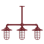 Vaportite Linear Cap Outdoor Pendant - Barn Red / White