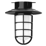 Vaportite Cap Outdoor Ceiling Light Fixture - Black / Frosted
