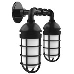 Vaportite Duo Outdoor Wall Light - Black / Frosted