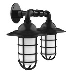 Vaportite Duo Cap Outdoor Wall Light - Black / Frosted