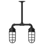 Vaportite Linear Outdoor Pendant - Black / Frosted