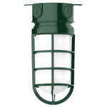 Vaportite Outdoor Ceiling Light Fixture - Forest Green / Frosted