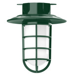 Vaportite Cap Outdoor Ceiling Light - Forest Green / Frosted