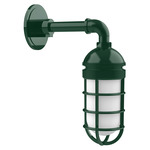Vaportite Straight Arm Outdoor Wall Sconce - Forest Green / Frosted