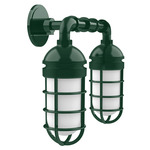 Vaportite Duo Outdoor Wall Light - Forest Green / Frosted