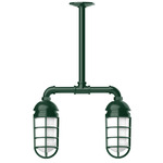 Vaportite Linear Outdoor Pendant - Forest Green / Frosted