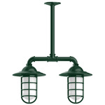 Vaportite Linear Cap Outdoor Pendant - Forest Green / White