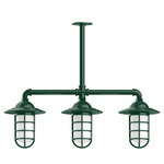 Vaportite Linear Cap Outdoor Pendant - Forest Green / White