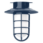 Vaportite Cap Outdoor Ceiling Light Fixture - Navy / Frosted