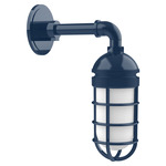 Vaportite Straight Arm Outdoor Wall Sconce - Navy / Frosted