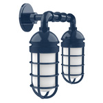 Vaportite 2 Light Outdoor Wall Sconce - Navy / Frosted