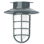 Vaportite Cap Outdoor Ceiling Light Fixture - Slate Gray / Frosted