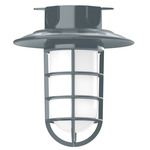 Vaportite Cap Outdoor Ceiling Light - Slate Gray / Frosted