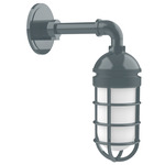 Vaportite Straight Arm Outdoor Wall Sconce - Slate Gray / Frosted