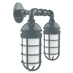 Vaportite Duo Outdoor Wall Light - Slate Gray / Frosted