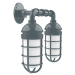 Vaportite 2 Light Outdoor Wall Sconce - Slate Gray / Frosted