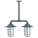 Vaportite Linear Cap Outdoor Pendant - Slate Gray / White