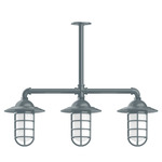 Vaportite Linear Cap Outdoor Pendant - Slate Gray / White