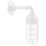 Vaportite Straight Arm Outdoor Wall Sconce - White / Frosted