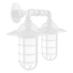 Vaportite Duo Cap Outdoor Wall Light - White / Frosted