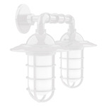 Vaportite 2 Light Cap Outdoor Wall Sconce - White / Frosted
