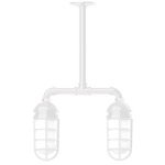 Vaportite Linear Outdoor Pendant - White / Frosted