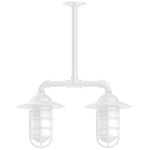 Vaportite Linear Cap Outdoor Pendant - White / White