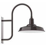 Warehouse Curved Arm Outdoor Wall Light - Architectural Bronze