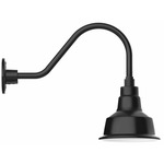 Warehouse Gooseneck Outdoor Wall Light - Black