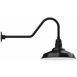 Warehouse Gooseneck Outdoor Wall Light - Black